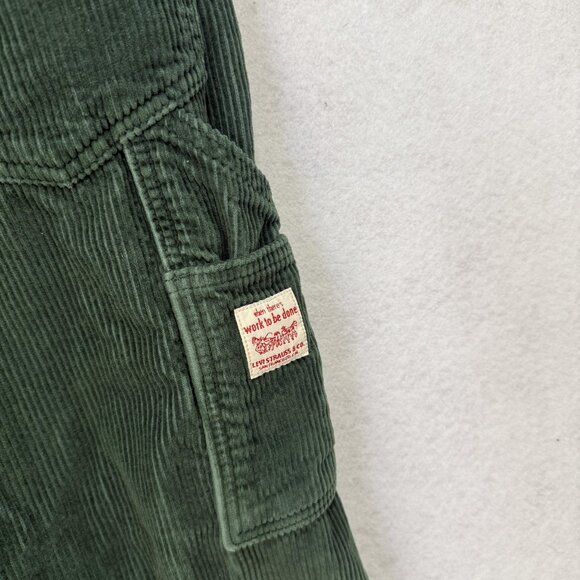 Levi's Corduroy Carpenter Pants Mens 38x32 Green Workwear Utility 55849-0055 - Picture 8 of 13